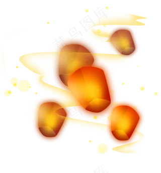 星河上的孔明灯中国风