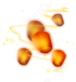 星河上的孔明灯中国风 星河上的孔明灯中国风