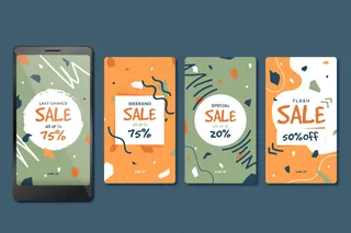 水磨石风格的销售模板故事集