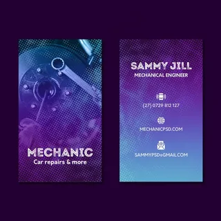 汽车修理工双面名片