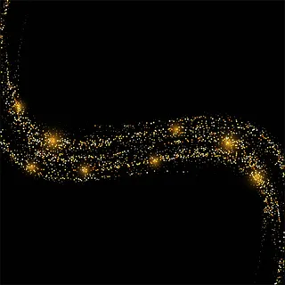 抽象背景与金色闪光时尚波浪在黑色背景