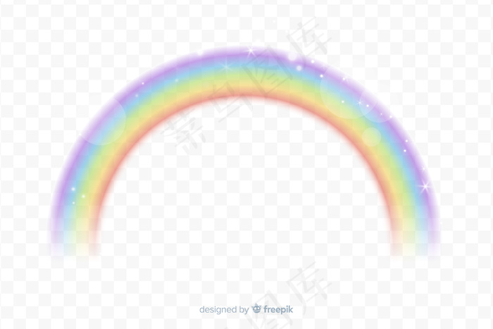 透明背景真实彩虹