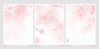 粉色水彩湿洗喷溅请柬背景模板集