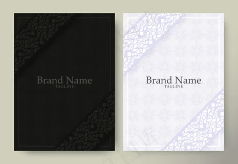 豪华黑白背景，带边框图案