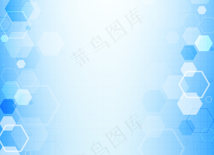 蓝色六角分子结构背景