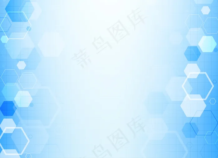 蓝色六角分子结构背景eps,ai矢量模版下载