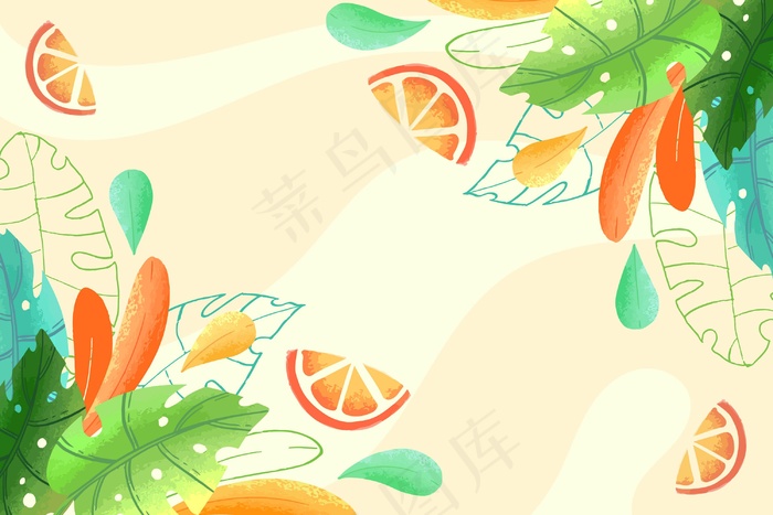 丰富多彩的夏季背景，便于放大eps,ai矢量模版下载
