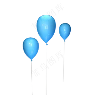 亮蓝色立体气球装饰