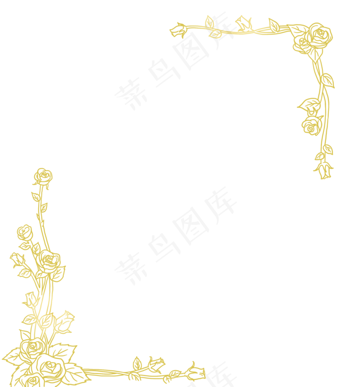 线描金线花玫瑰花国风