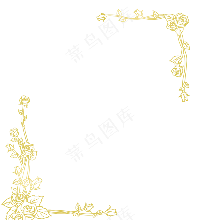 线描金线花玫瑰花国风(2000X2200(DPI:300))psd模版下载