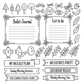 手绘项目符号轴颈元件