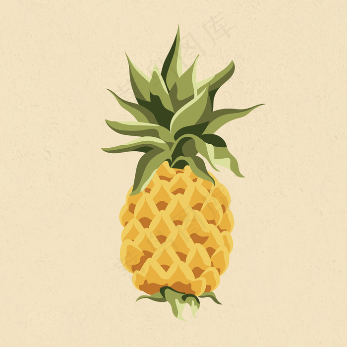 黄色菠萝设计元素插图eps,ai矢量模版下载