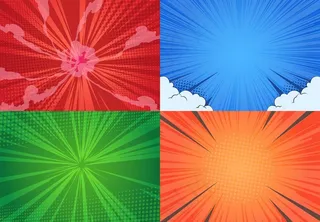 漫画书背景。卡通波普艺术半色调圆点设计，线条冲击漫画效果，vs复古图形艺术。