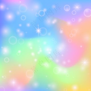 仙女公主彩虹可爱的背景与神奇的星星和珠光纹理