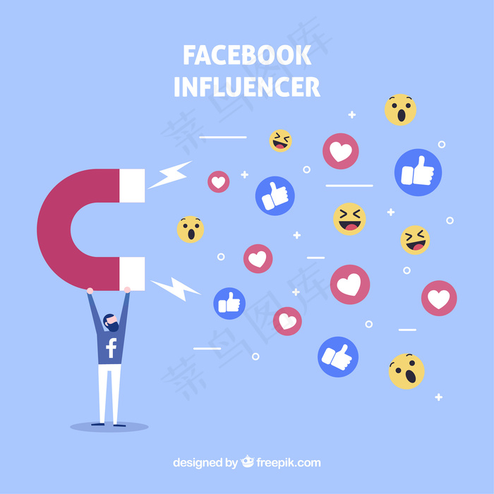 Facebook影响者背景eps,ai矢量模版下载