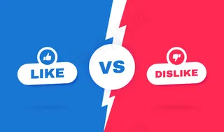 现代与战争背景。社交媒体的概念。喜欢或不喜欢之间的竞争。插图。