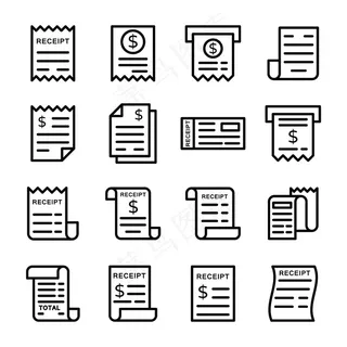 帐单收据图标包