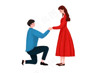 卡通手绘浪漫七夕情人节情侣