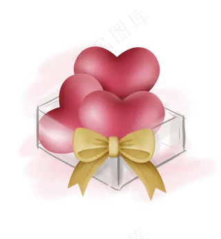 盒子里的立体粉红心