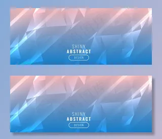 闪亮的低多边形三角形横幅banner设计