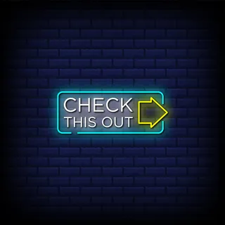 查看带有前进箭头的霓虹灯标志样式文本