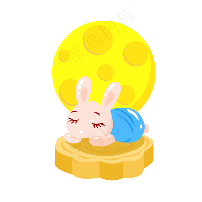 中秋节兔子月亮月饼(2000X2000(DPI:300))ai矢量模版下载