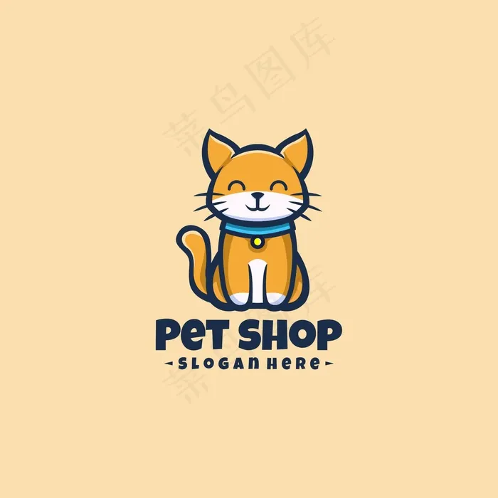 猫标志吉祥物eps,ai矢量模版下载