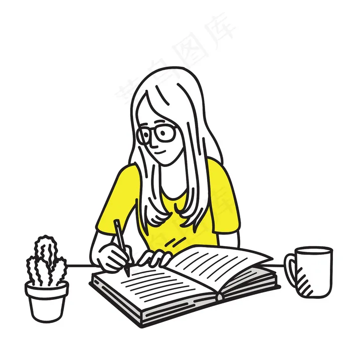 日记女孩eps,ai矢量模版下载