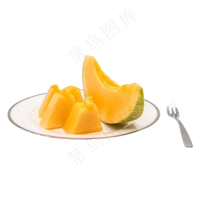 叉子装饰哈密瓜(4500*4500px 300 dpi )