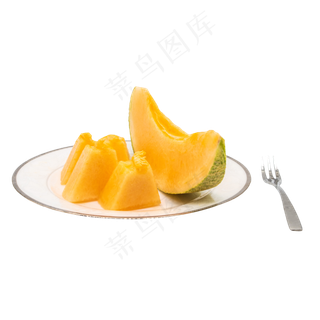 叉子装饰哈密瓜
