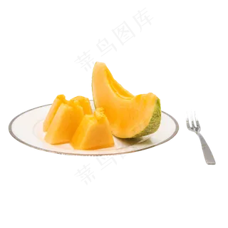 叉子装饰哈密瓜