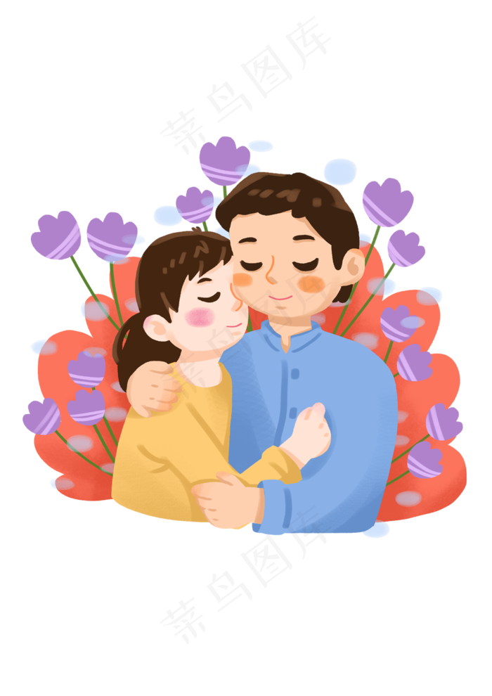 手绘时尚卡通情侣