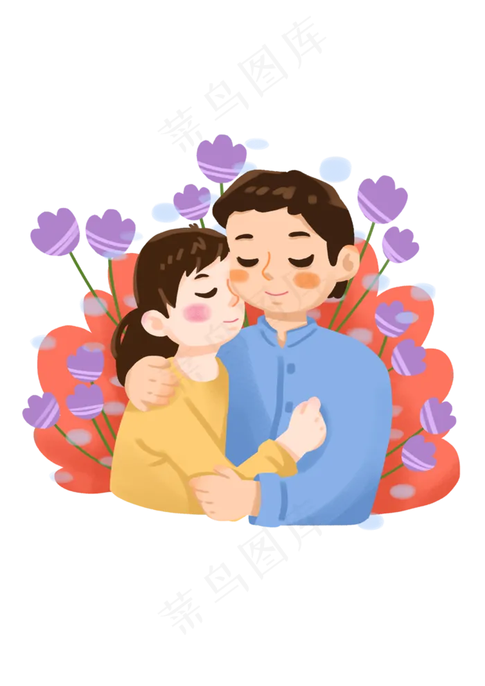 手绘时尚卡通情侣(2480X3508(DPI:300))psd模版下载