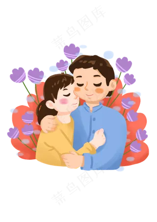 手绘时尚卡通情侣