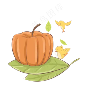 秋天主题南瓜卡通插图
