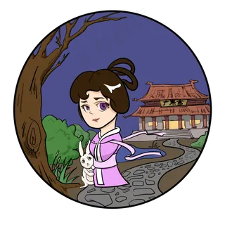 中秋节嫦娥玉兔广寒宫卡通古风插 中秋节嫦娥玉兔广寒宫卡通古风插