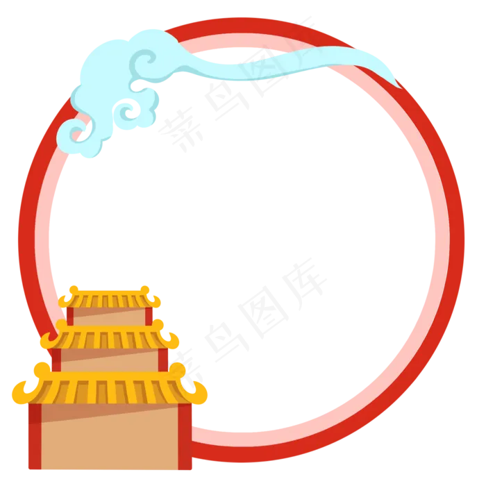 中秋建筑边框(2000X2000(DPI:300))psd模版下载