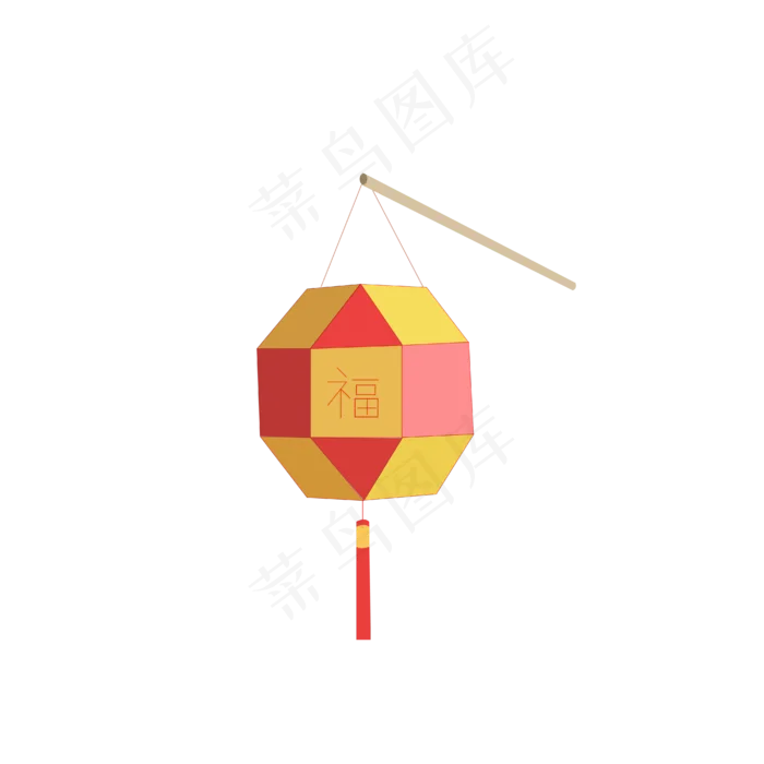 花灯中秋节福字中国风(1024*1369px 72 dpi )ai矢量模版下载