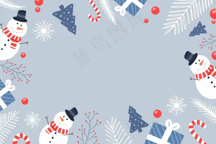 手绘冬季背景eps,ai矢量模版下载