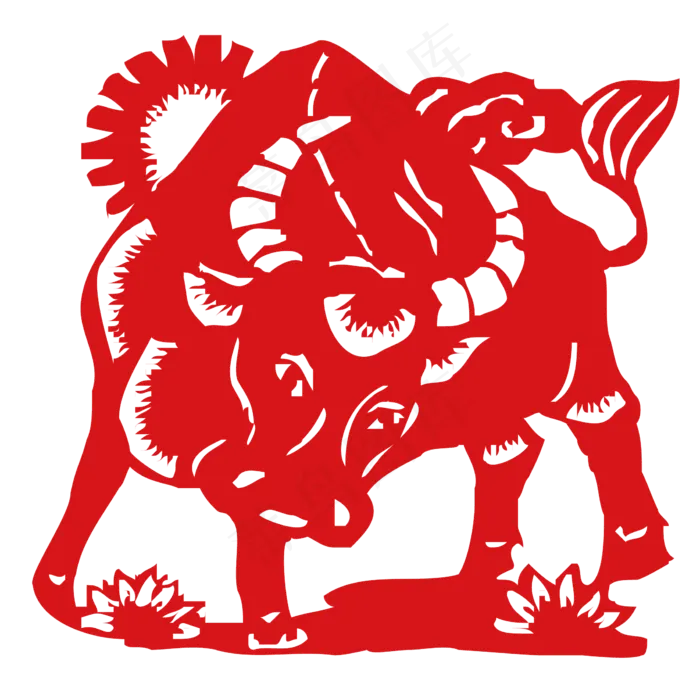 牛年剪纸2021立体(1631X1569)eps,ai矢量模版下载