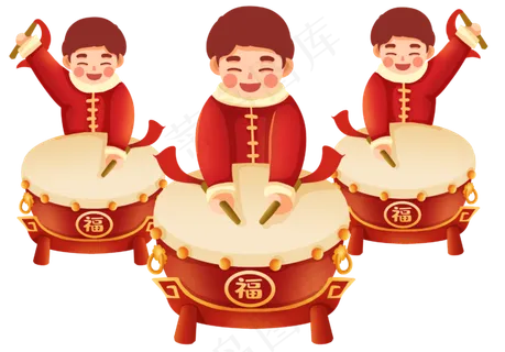 新年表演打鼓击鼓