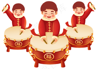 新年表演打鼓击鼓