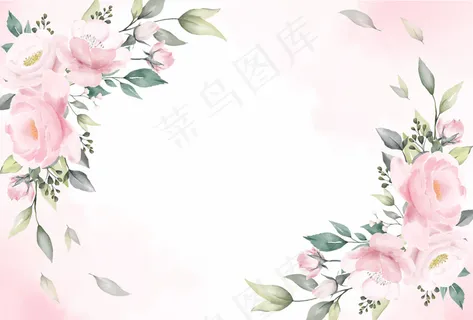 玫瑰水彩背景向量