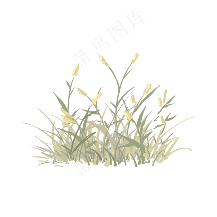 大自然淡雅泛黄草丛