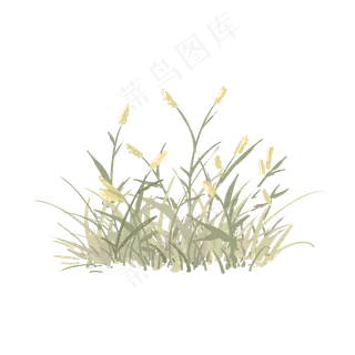 大自然淡雅泛黄草丛