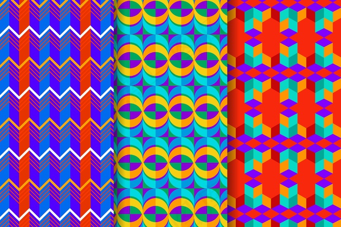 一套彩色几何图案