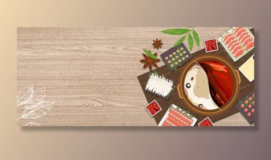 火锅冬季美食木纹banner