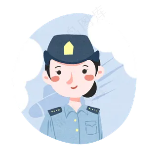 国庆节军人空军女兵蓝色扁平卡通