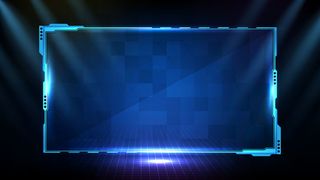 蓝色发光科技的抽象未来背景科幻框架hud ui