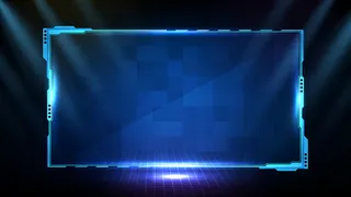 蓝色发光科技的抽象未来背景科幻框架hud ui